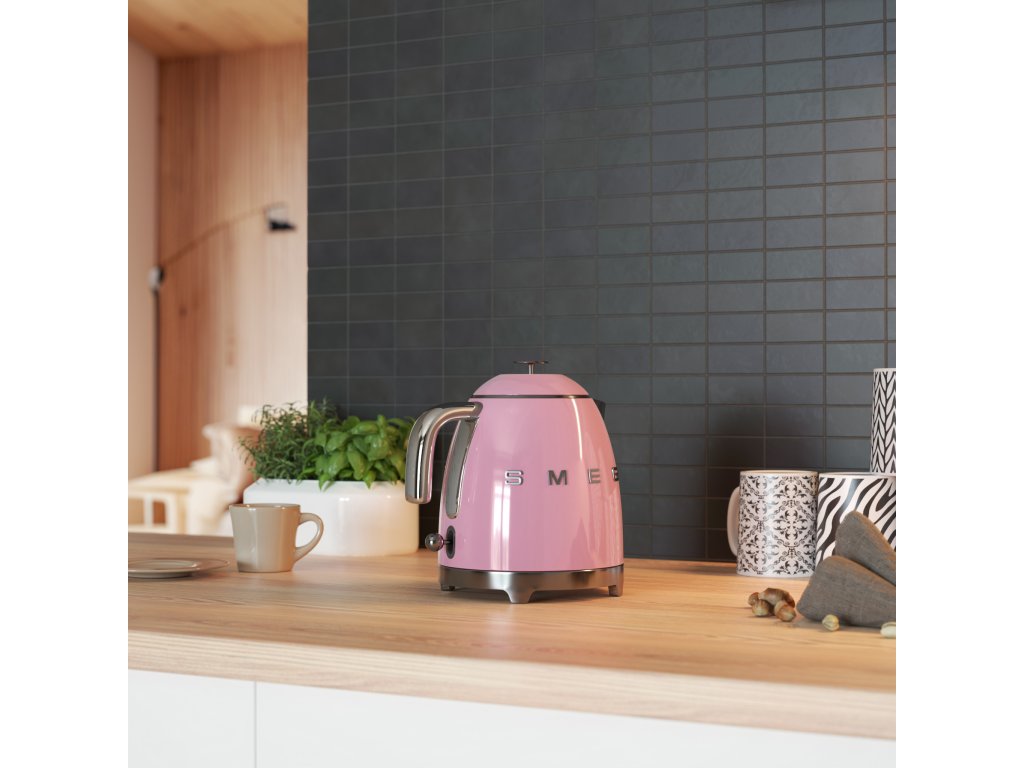 Smeg Elektrisk vattenkokare 50'S STYLE MINI KLF05PKEU, 800 ml, pastellrosa