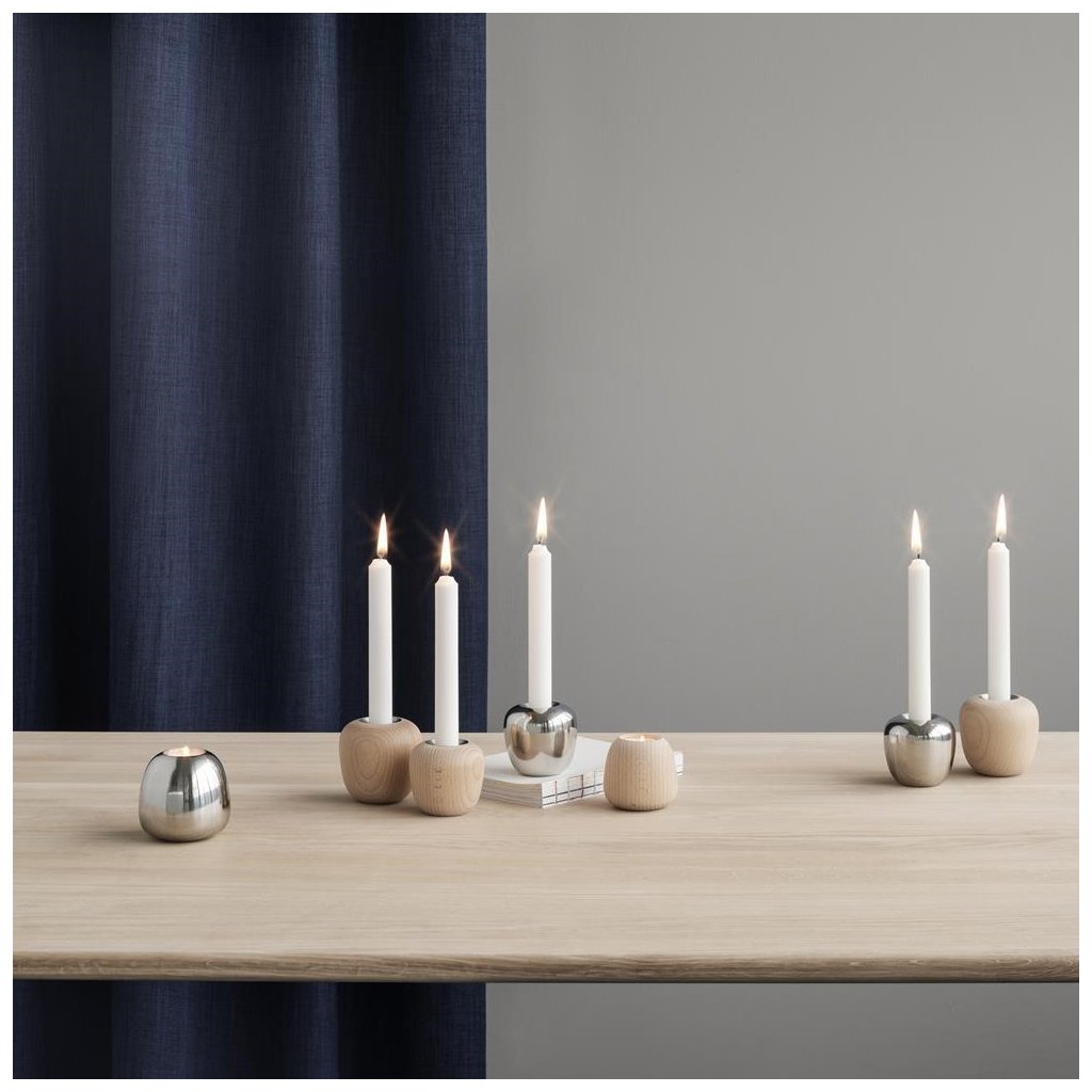 Stelton Värmeljushållare ORA 8 cm, silver, rostfritt stål