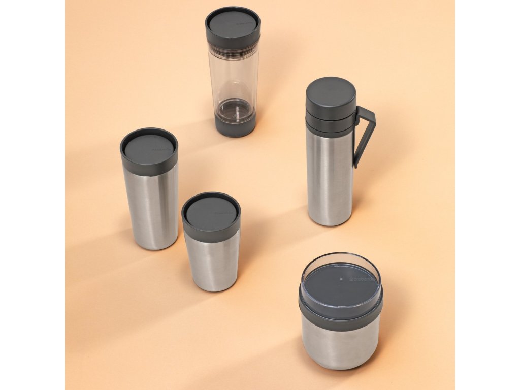 Brabantia Termosmugg MAKE & TAKE 200 ml, mörkgrå, stål