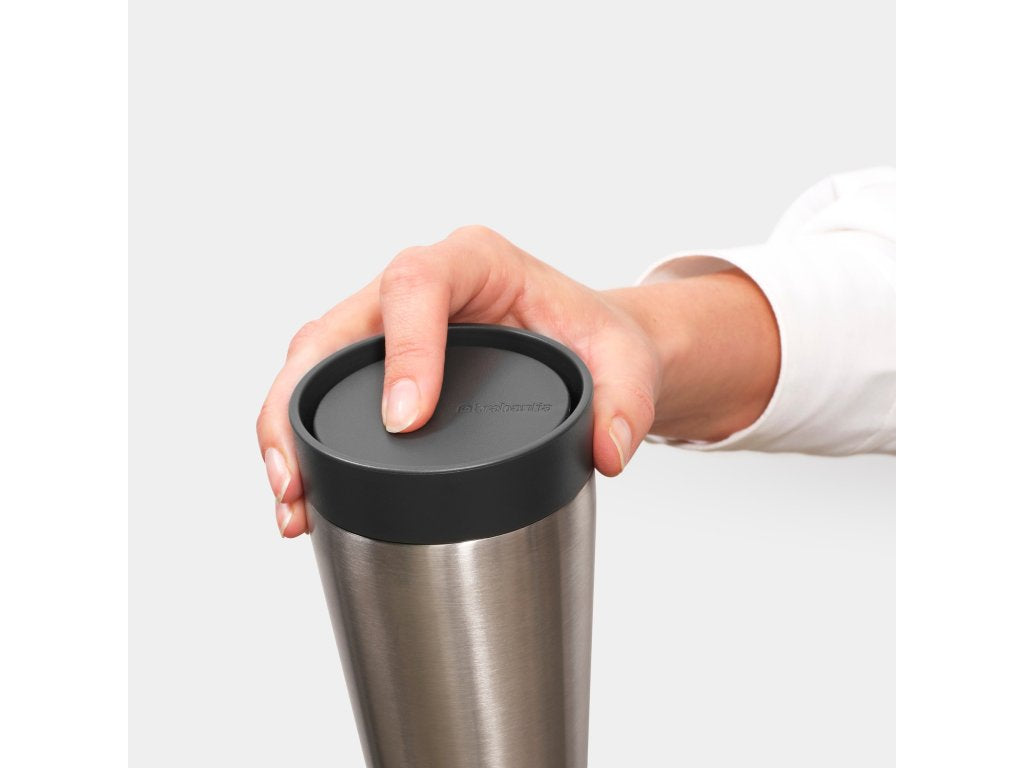 Brabantia Termosmugg MAKE & TAKE 200 ml, mörkgrå, stål