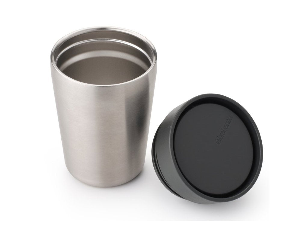 Brabantia Termosmugg MAKE & TAKE 200 ml, mörkgrå, stål