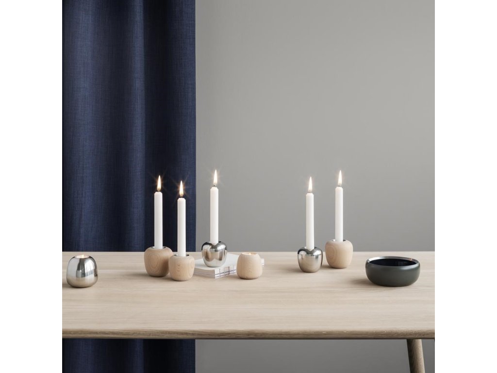 Stelton Värmeljushållare ORA 6,5 cm, silver, rostfritt stål