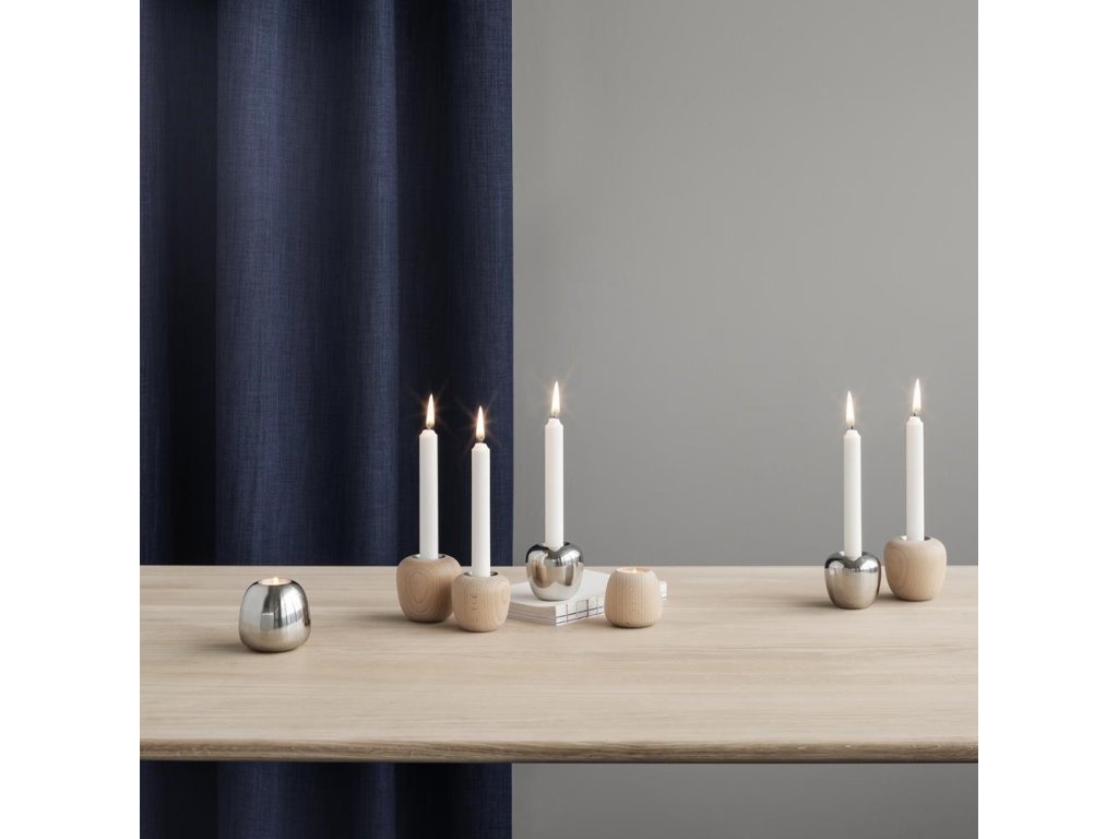 Stelton Värmeljushållare ORA 6,5 cm, silver, rostfritt stål