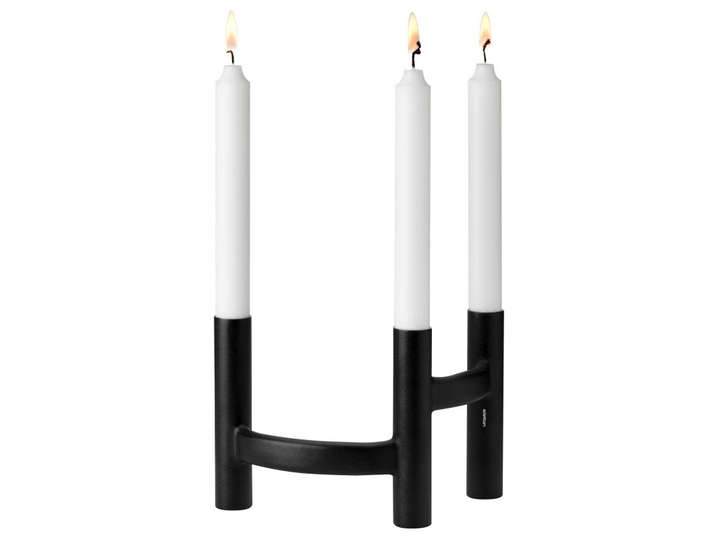 Stelton Middagsljusstake ORA 20 cm, svart, rostfritt stål