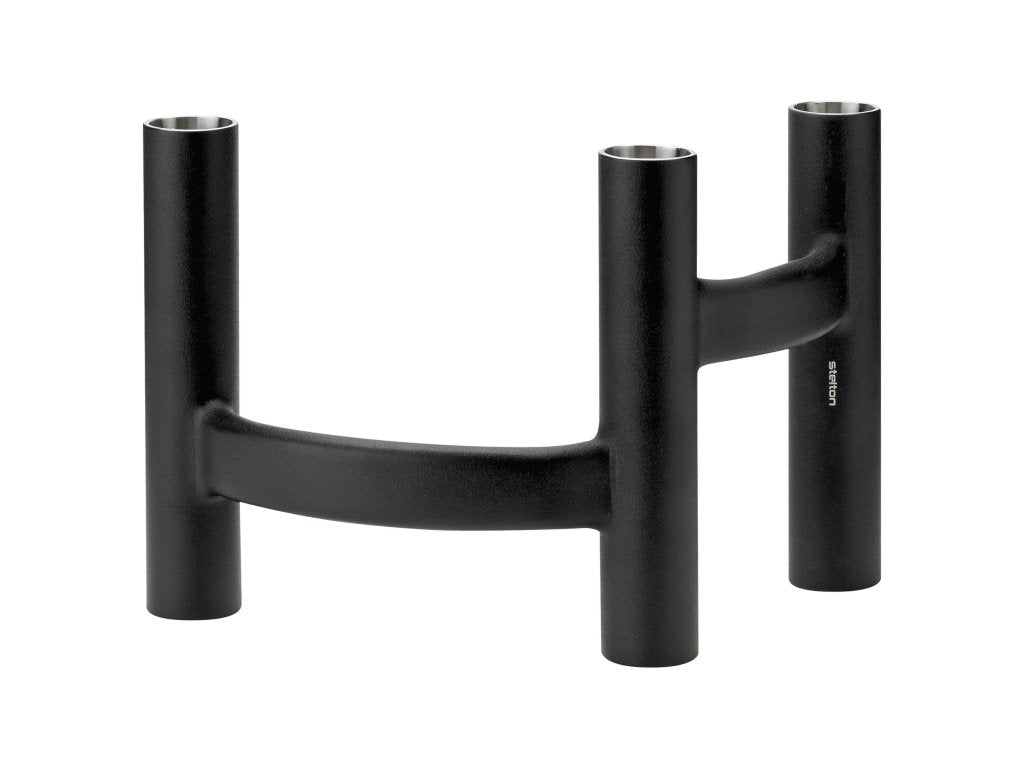 Stelton Middagsljusstake ORA 20 cm, svart, rostfritt stål