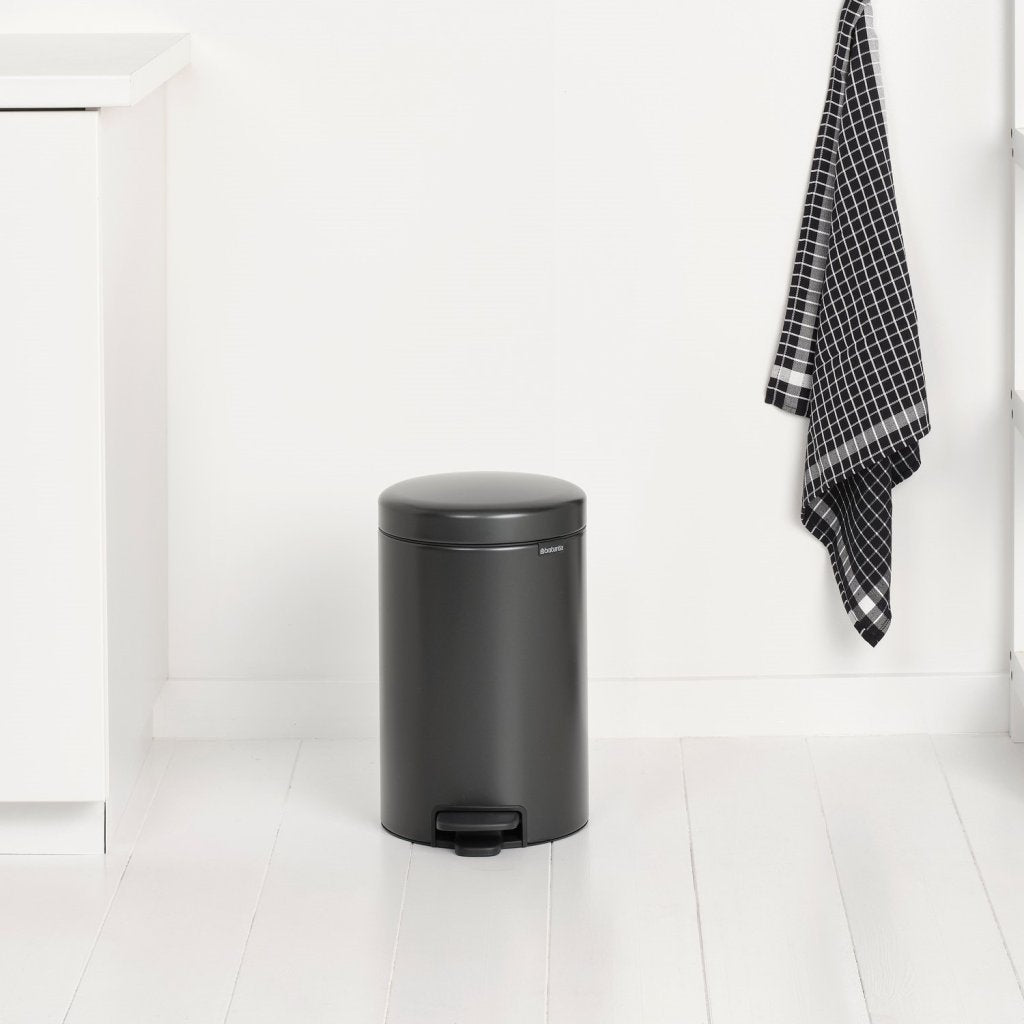 Brabantia Pedalhink NEWICON 12 l, mörk grå, stål