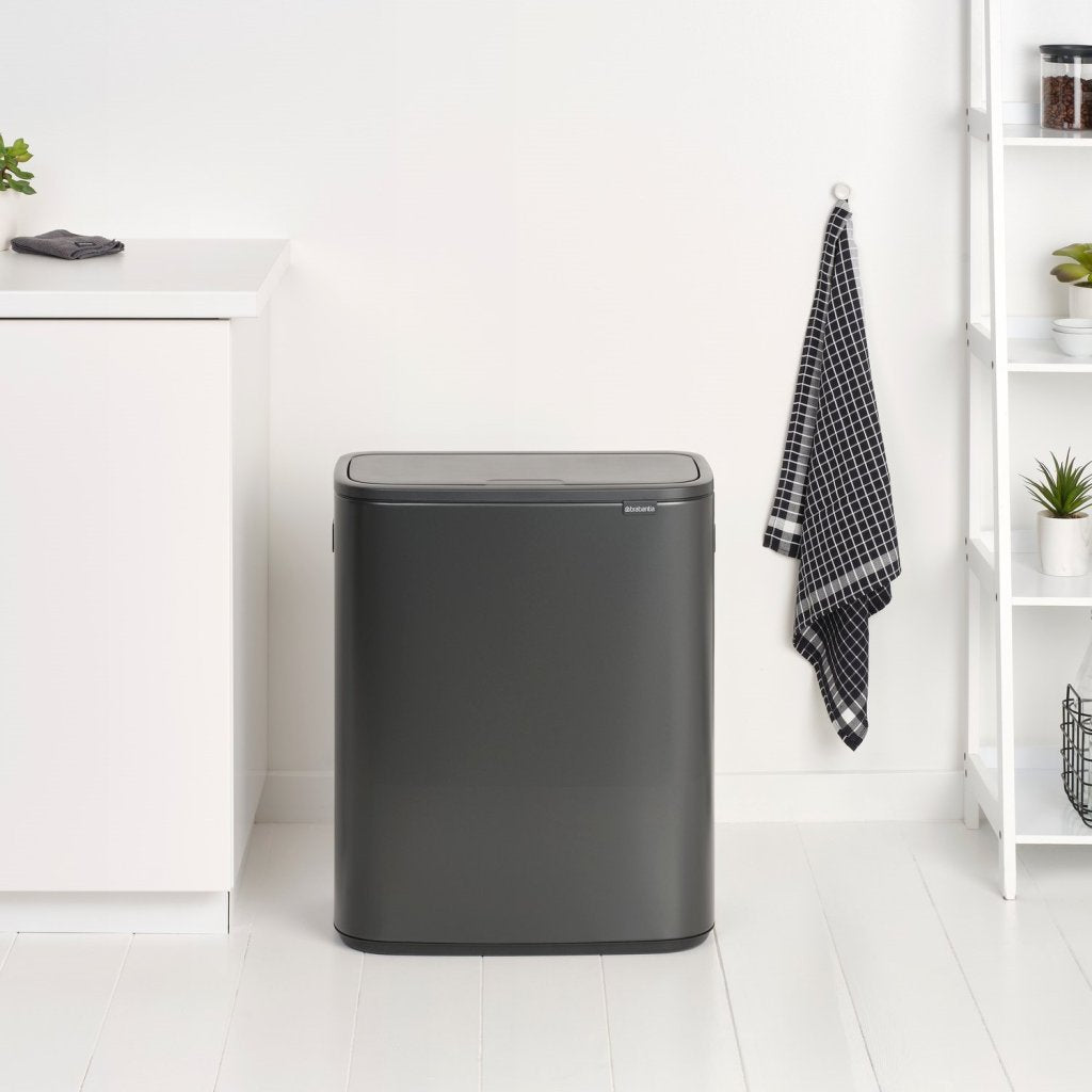 Brabantia Soptunna med trycklock BO TOUCH BIN 60 l, mörk grå, stål