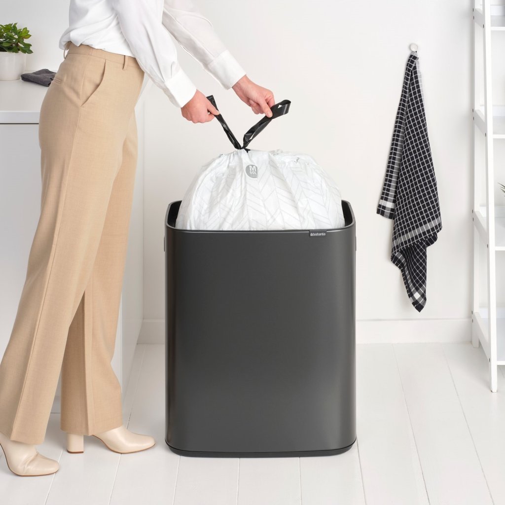 Brabantia Soptunna med trycklock BO TOUCH BIN 60 l, mörk grå, stål