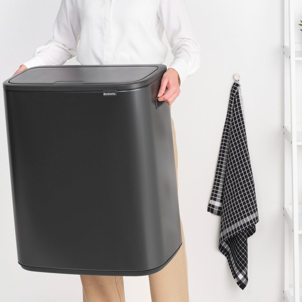 Brabantia Soptunna med trycklock BO TOUCH BIN 60 l, mörk grå, stål