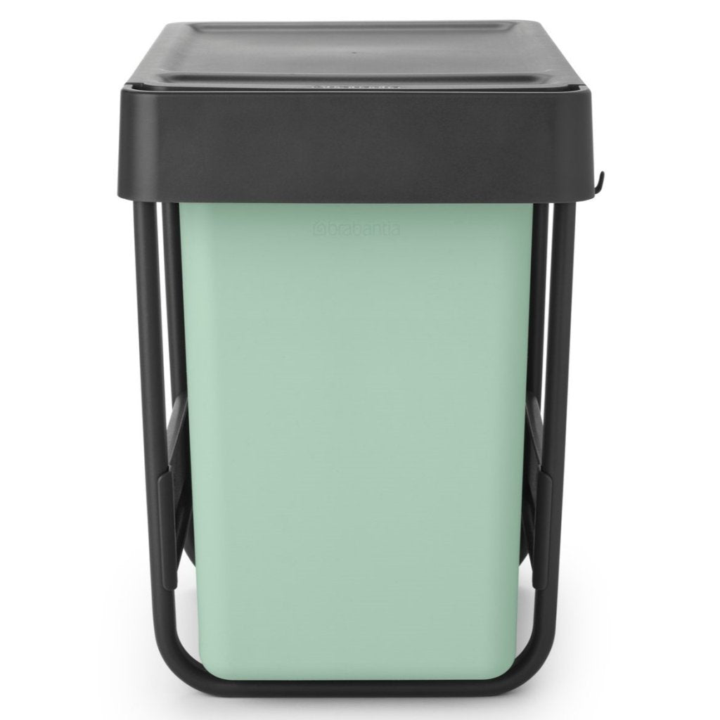 Brabantia Inbyggd avfallstunna SORT & GO 2x 15 l, mörkgrå / jadegrön, plast