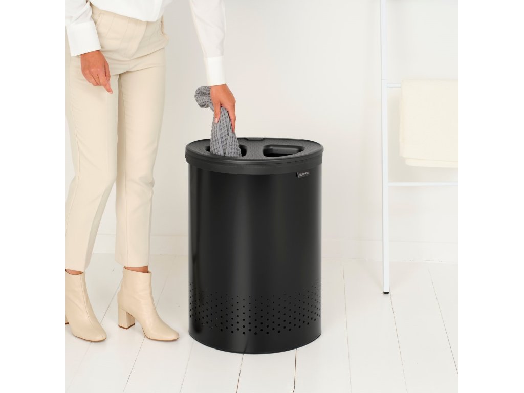 Brabantia Tvättkorg SELECTOR 55 l, matt svart, stål