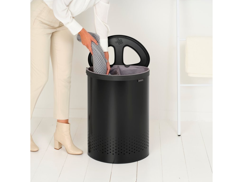 Brabantia Tvättkorg SELECTOR 55 l, matt svart, stål