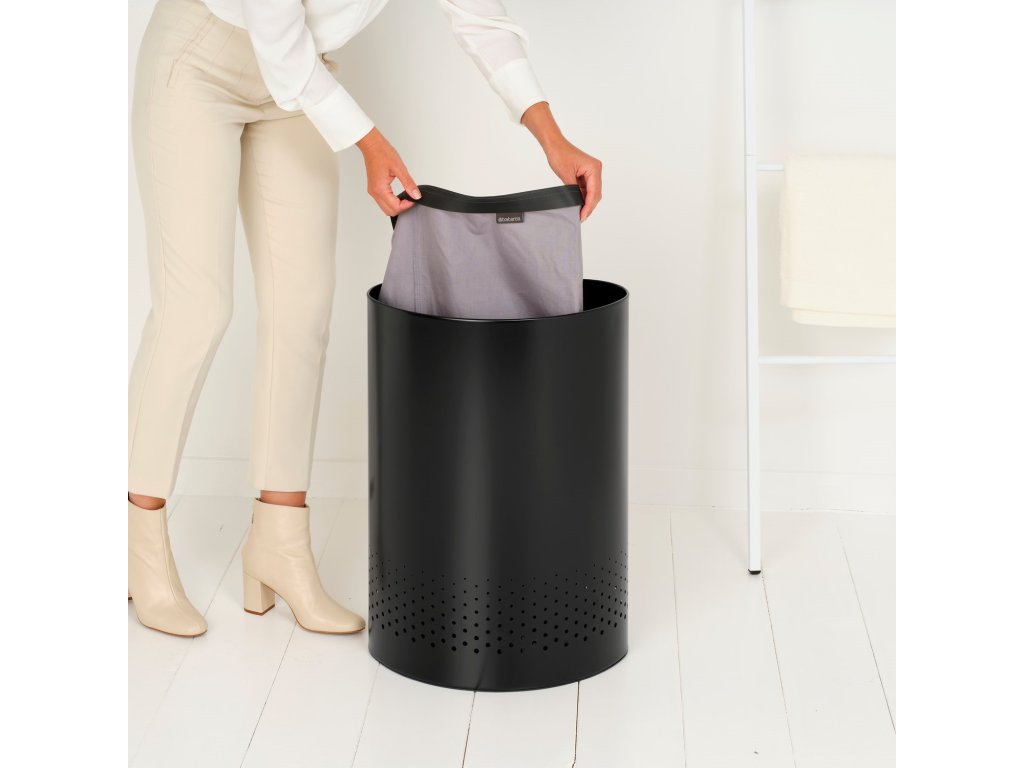 Brabantia Tvättkorg SELECTOR 55 l, matt svart, stål