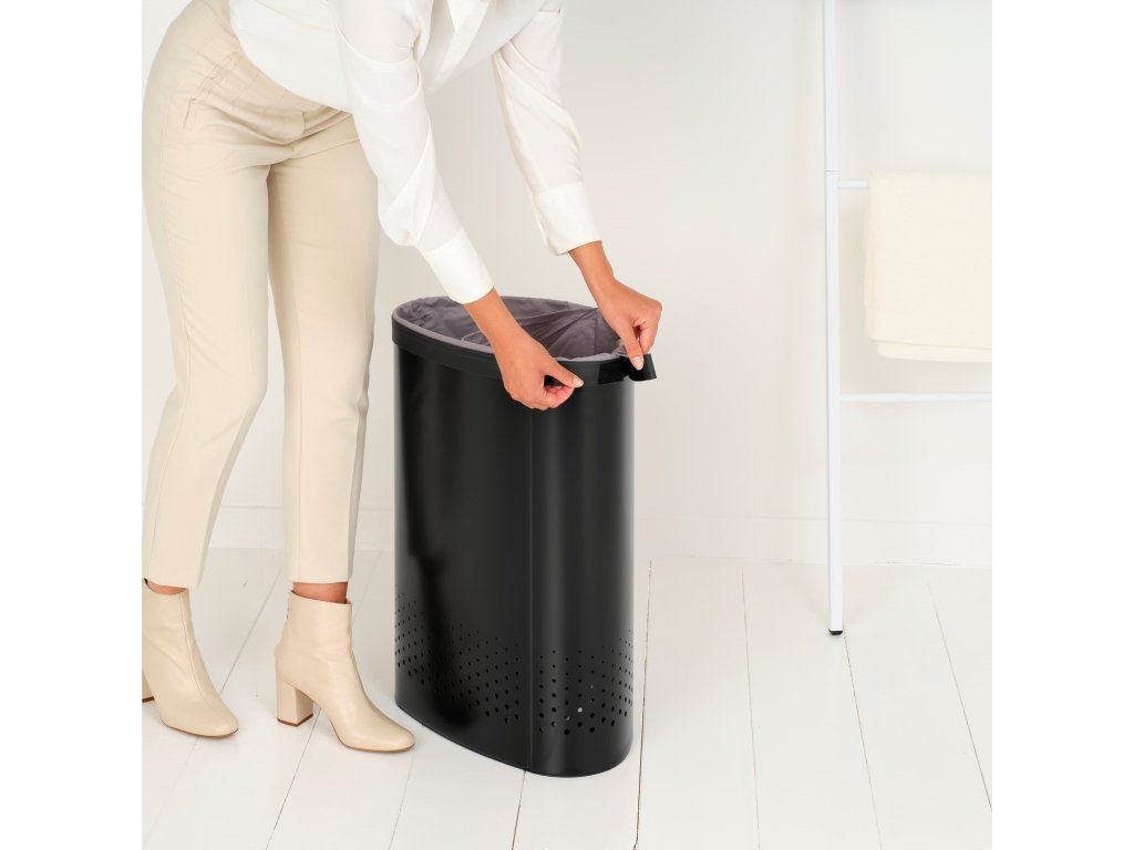 Brabantia Tvättkorg SELECTOR 55 l, matt svart, stål