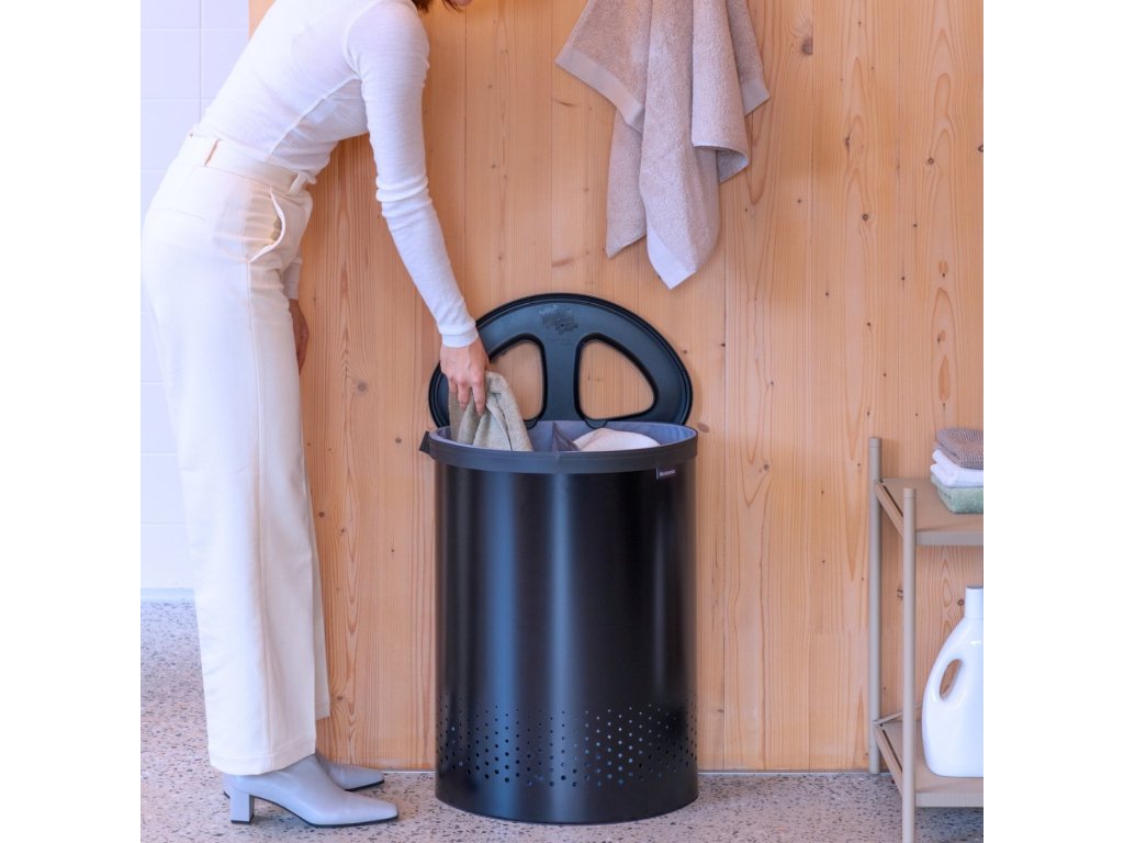 Brabantia Tvättkorg SELECTOR 55 l, matt svart, stål