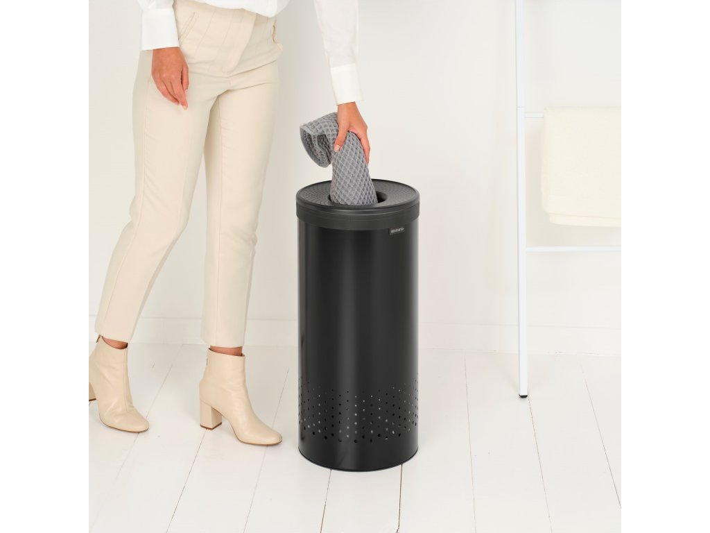 Brabantia Tvättkorg 35 l, matt svart, stål