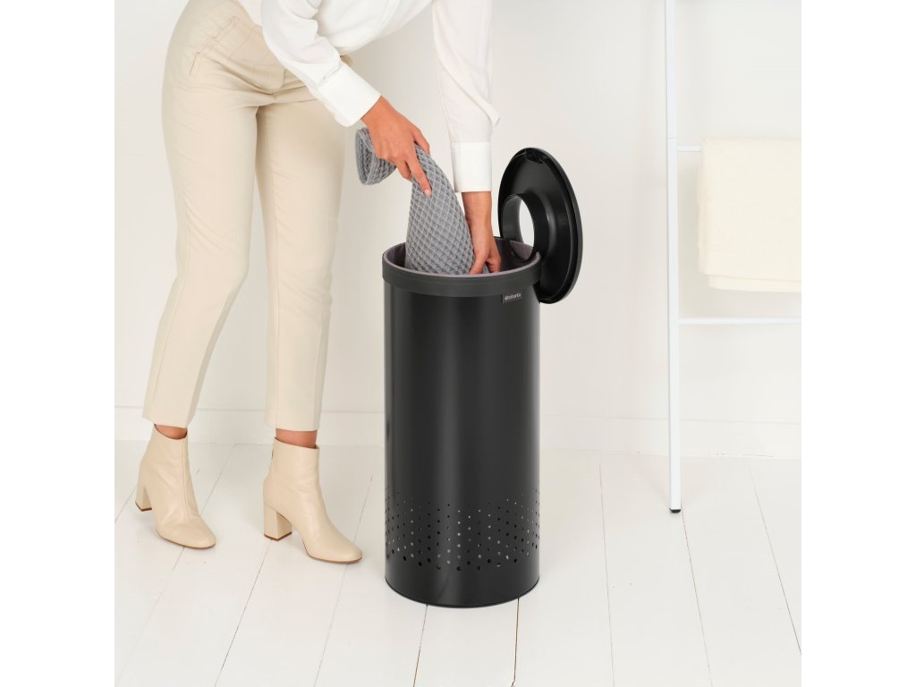 Brabantia Tvättkorg 35 l, matt svart, stål