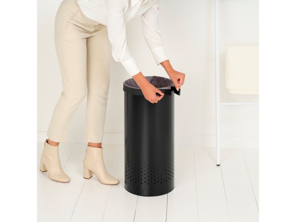 Brabantia Tvättkorg 35 l, matt svart, stål