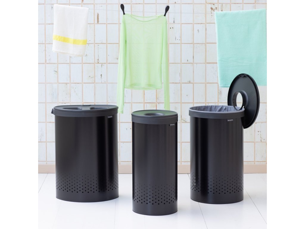 Brabantia Tvättkorg 35 l, matt svart, stål