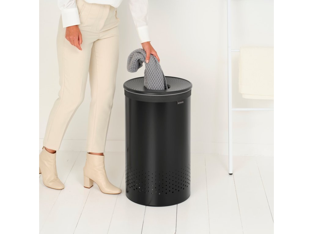Brabantia Tvättkorg 60 l, matt svart, stål