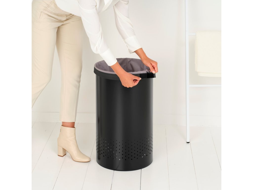 Brabantia Tvättkorg 60 l, matt svart, stål