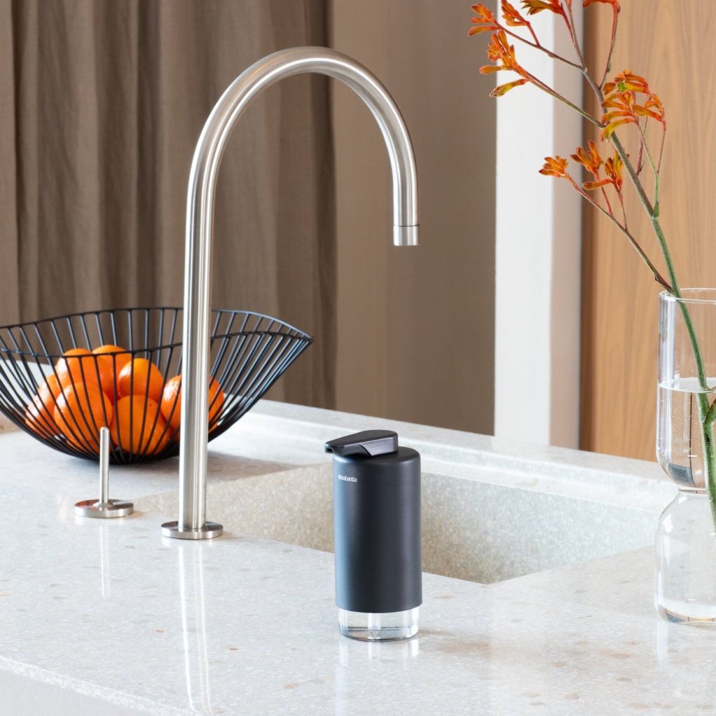 Brabantia Tvålautomater SINKSTYLE 200 ml, set i 2 delar, mineralgrå, stål