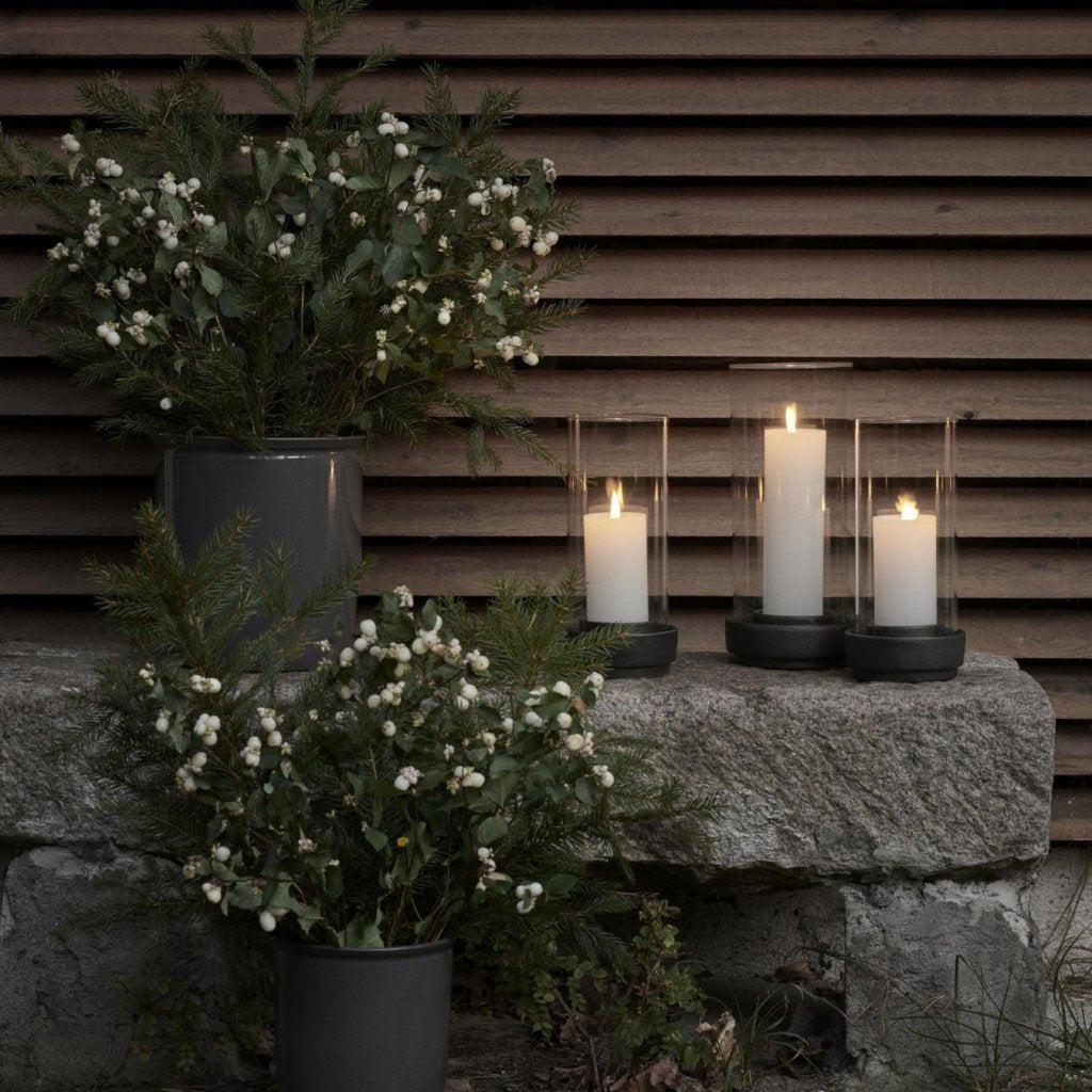 Stelton Ljushållare HURRICANE 24 cm, svart, stengods