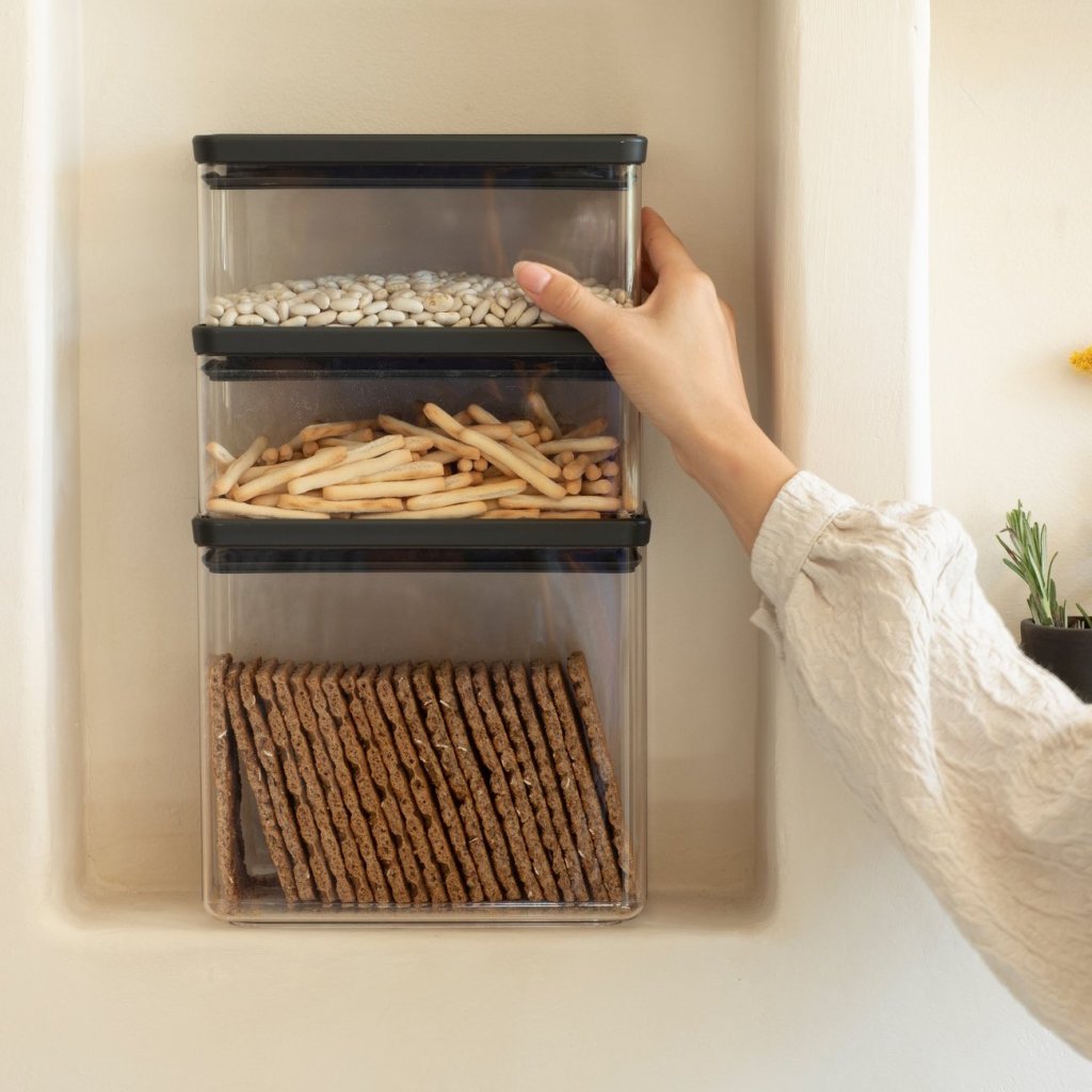 Brabantia Matförvaring TASTY PLUS, set i 3 delar, mörkgrå