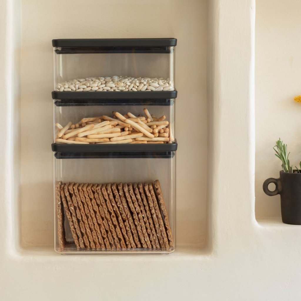 Brabantia Matförvaring TASTY PLUS, set i 3 delar, mörkgrå