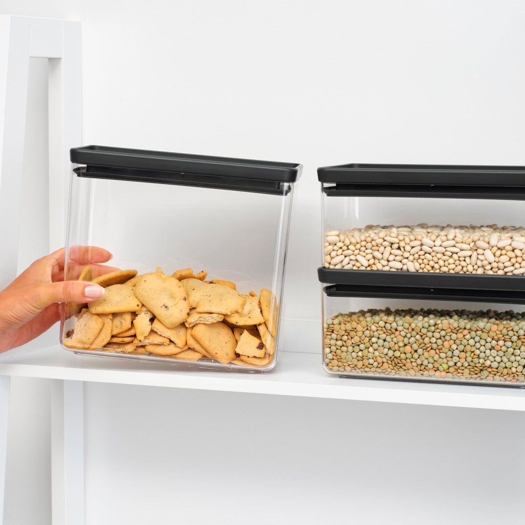 Brabantia Matförvaring TASTY PLUS, set i 3 delar, mörkgrå