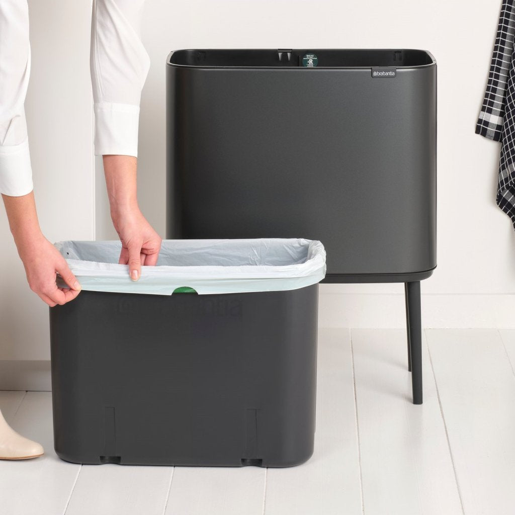 Brabantia Soptunna med trycklock BO TOUCH BIN 36 l, mörk grå, stål