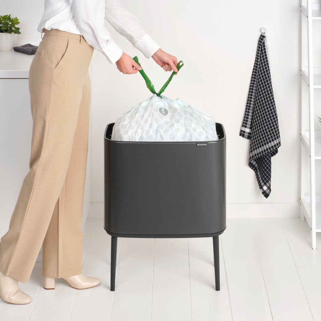 Brabantia Soptunna med trycklock BO TOUCH BIN 36 l, mörk grå, stål