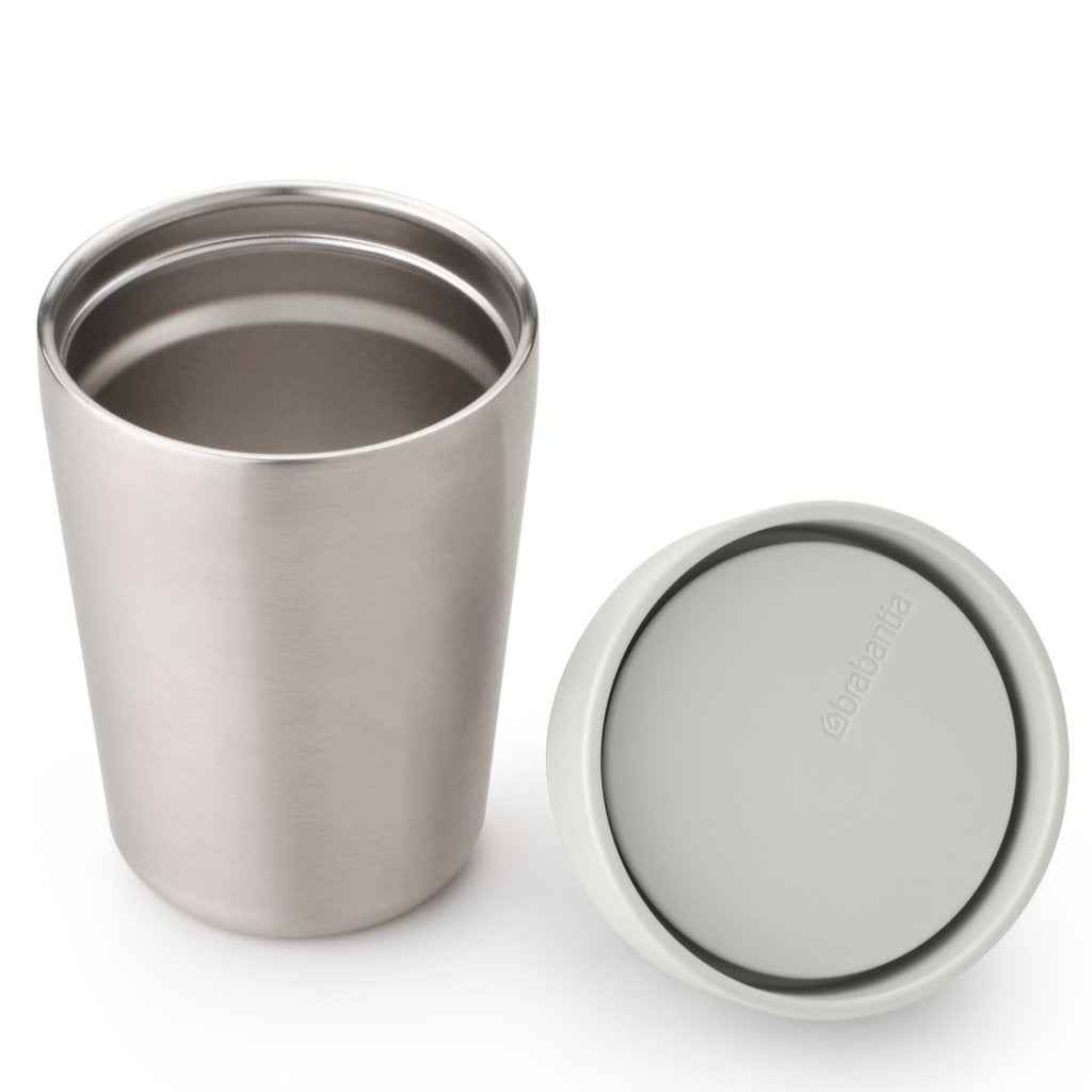 Brabantia Termosmugg MAKE & TAKE 200 ml, ljusgrå, stål