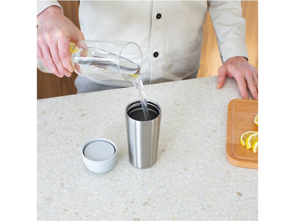 Brabantia Termosmugg MAKE & TAKE 360 ml, ljusgrå, stål