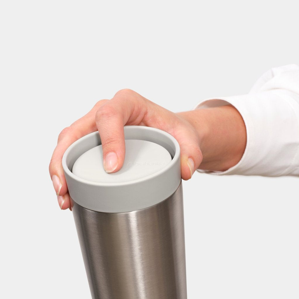 Brabantia Termosmugg MAKE & TAKE 360 ml, ljusgrå, stål
