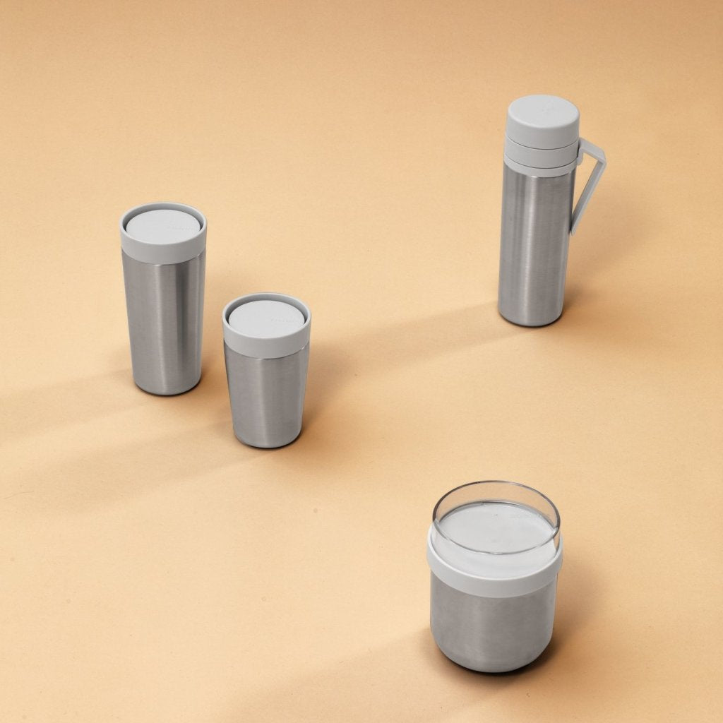 Brabantia Termosmugg MAKE & TAKE 360 ml, ljusgrå, stål