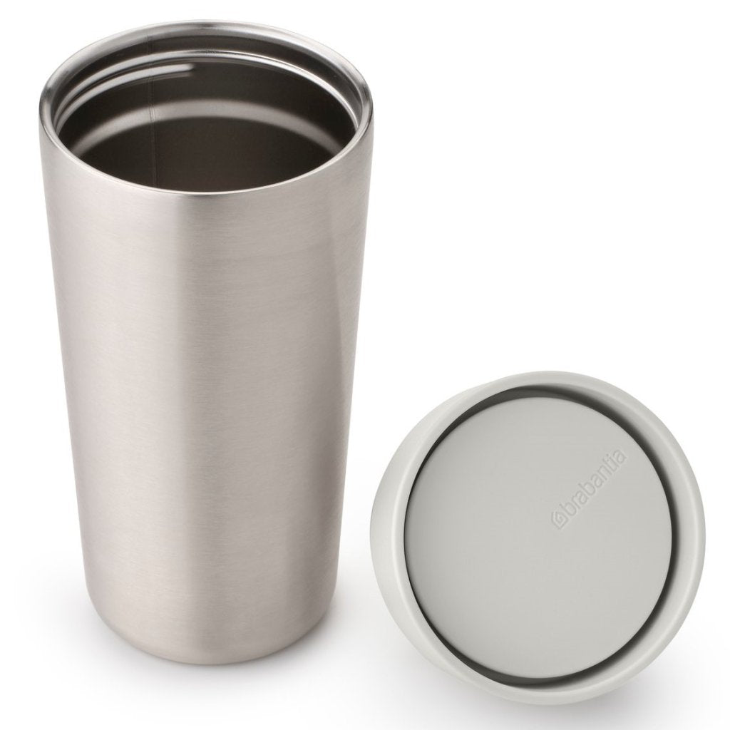Brabantia Termosmugg MAKE & TAKE 360 ml, ljusgrå, stål