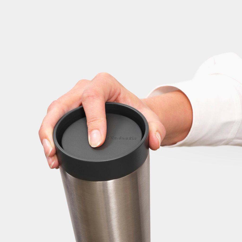 Brabantia Termosmugg MAKE & TAKE 360 ml, mörkgrå, stål