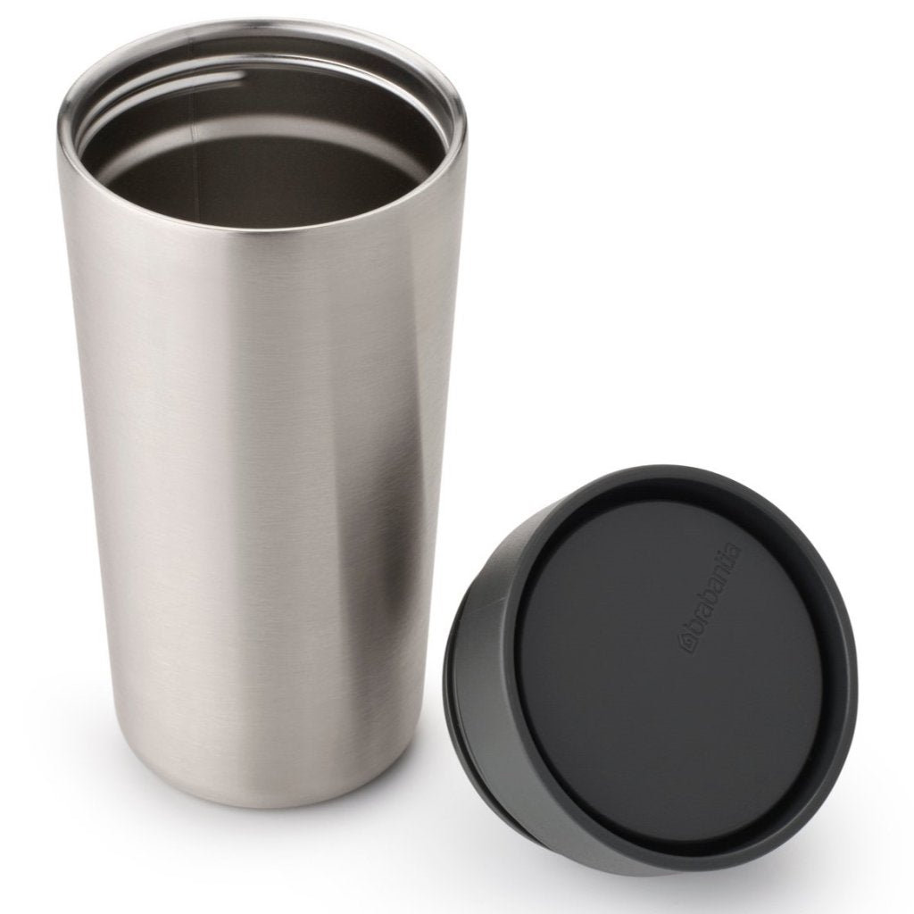 Brabantia Termosmugg MAKE & TAKE 360 ml, mörkgrå, stål