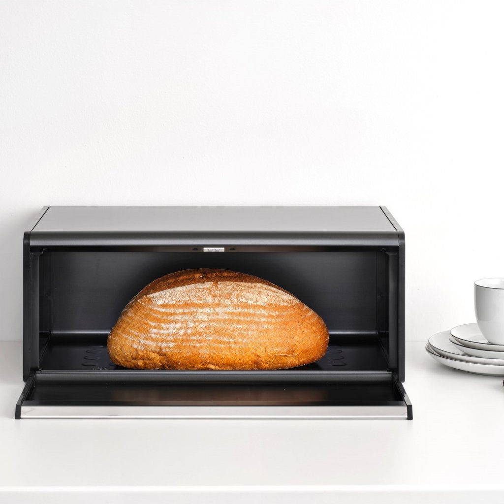 Brabantia Brödlåda FALL FRONT 18 l, mörk grå, stål