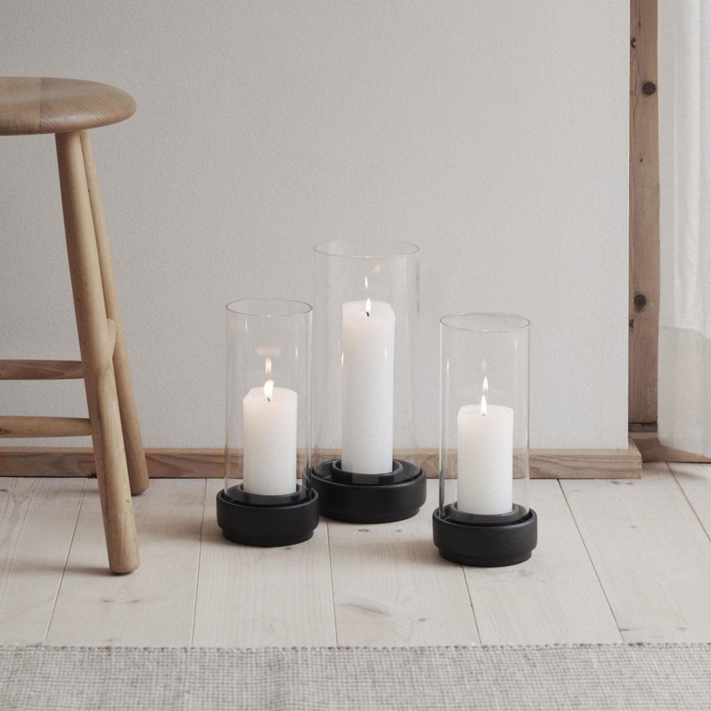 Stelton Ljushållare HURRICANE 28 cm, svart, stengods