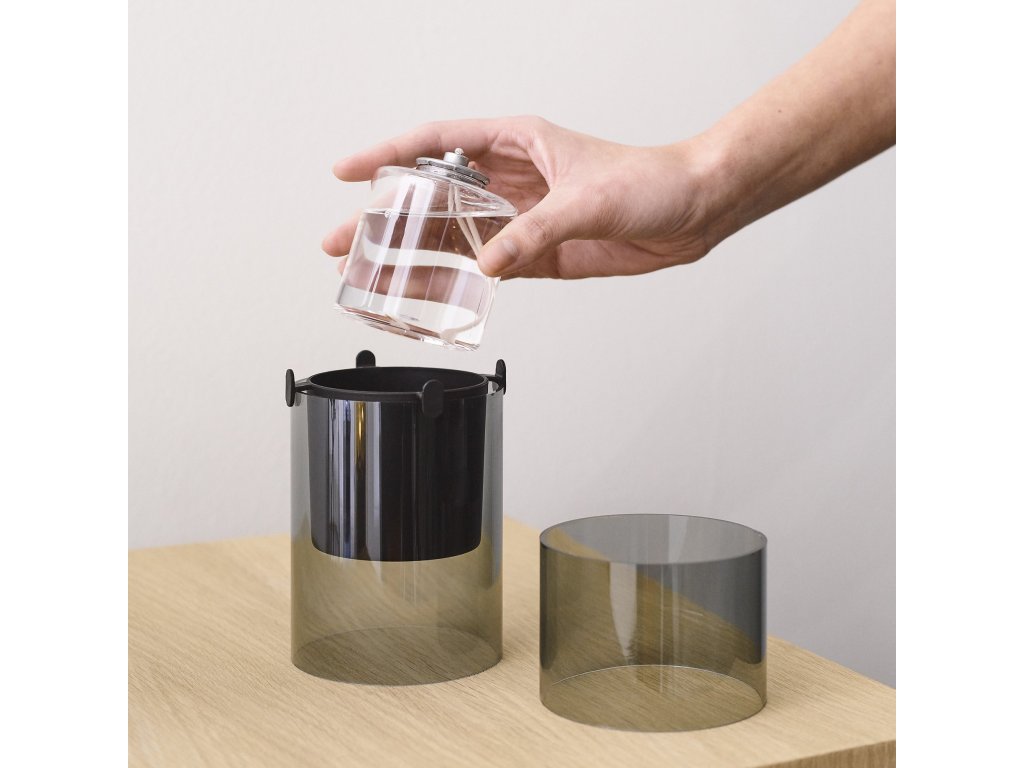 Stelton Oljelampa LUCIE 17,5 cm, rök, glas
