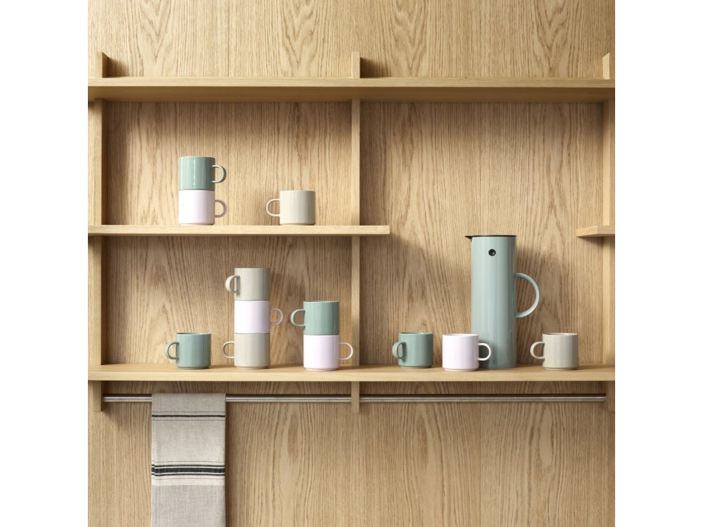 Stelton Kaffekopp 200 ml, set i 2 delar, blek grön, stengods