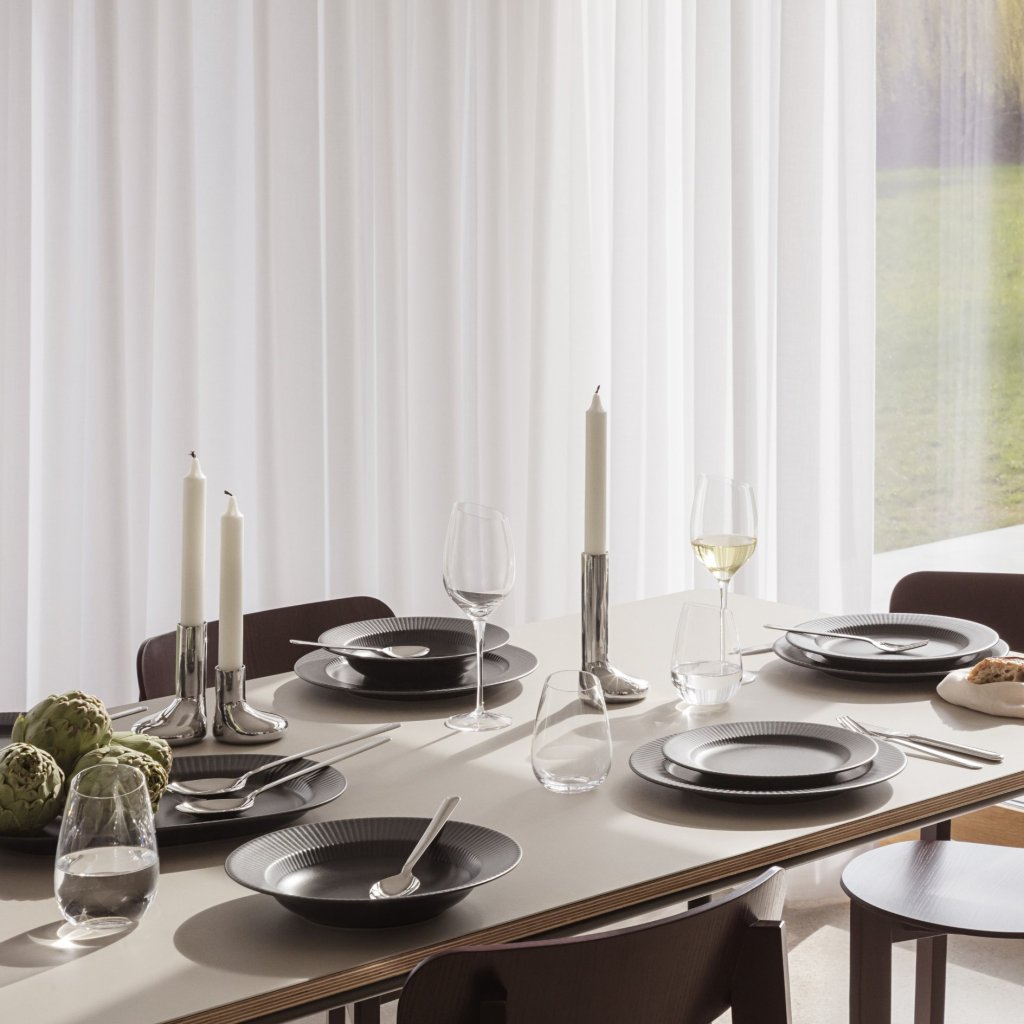 Eva Solo Hållare för middagsljus MELLOW 8 cm, silver, rostfritt stål