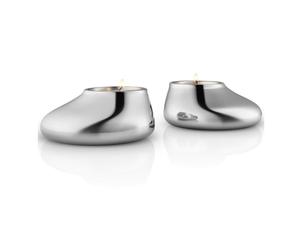 Eva Solo Hållare för värmeljus MELLOW, set i 2 delar, silver, rostfritt stål