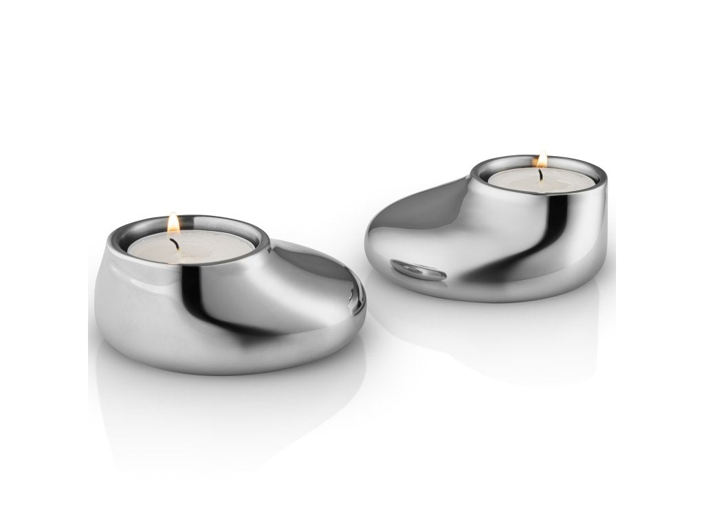 Eva Solo Hållare för värmeljus MELLOW, set i 2 delar, silver, rostfritt stål