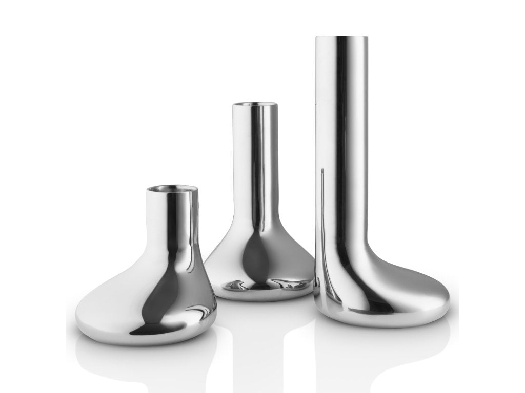 Eva Solo Hållare för middagsljus MELLOW, set i 3 delar, silver, rostfritt stål