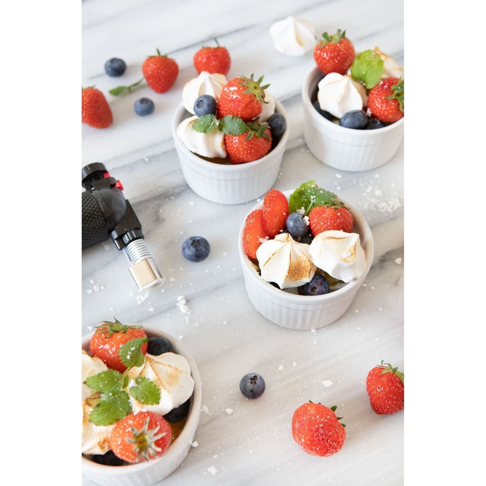 Dorre Fire Bruléebrännare & 4-pack Suffleskålar Vit