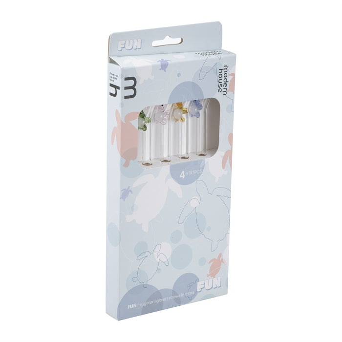 Modern House Fun Sugrör 4-pack