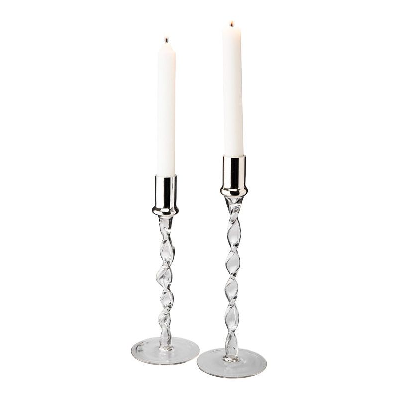 Dorre Twist Ljusstake 2-pack kromad topp höjd 24cm,27 cm